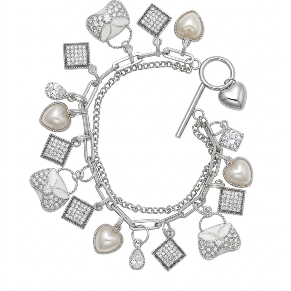 Elegant Silver Charm Bracelet - Picture 6 of 6